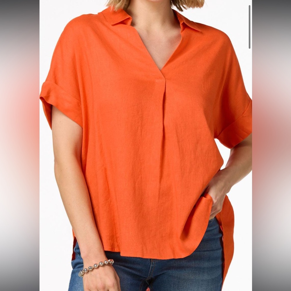 Cato flowy blouse with button detail back NWT